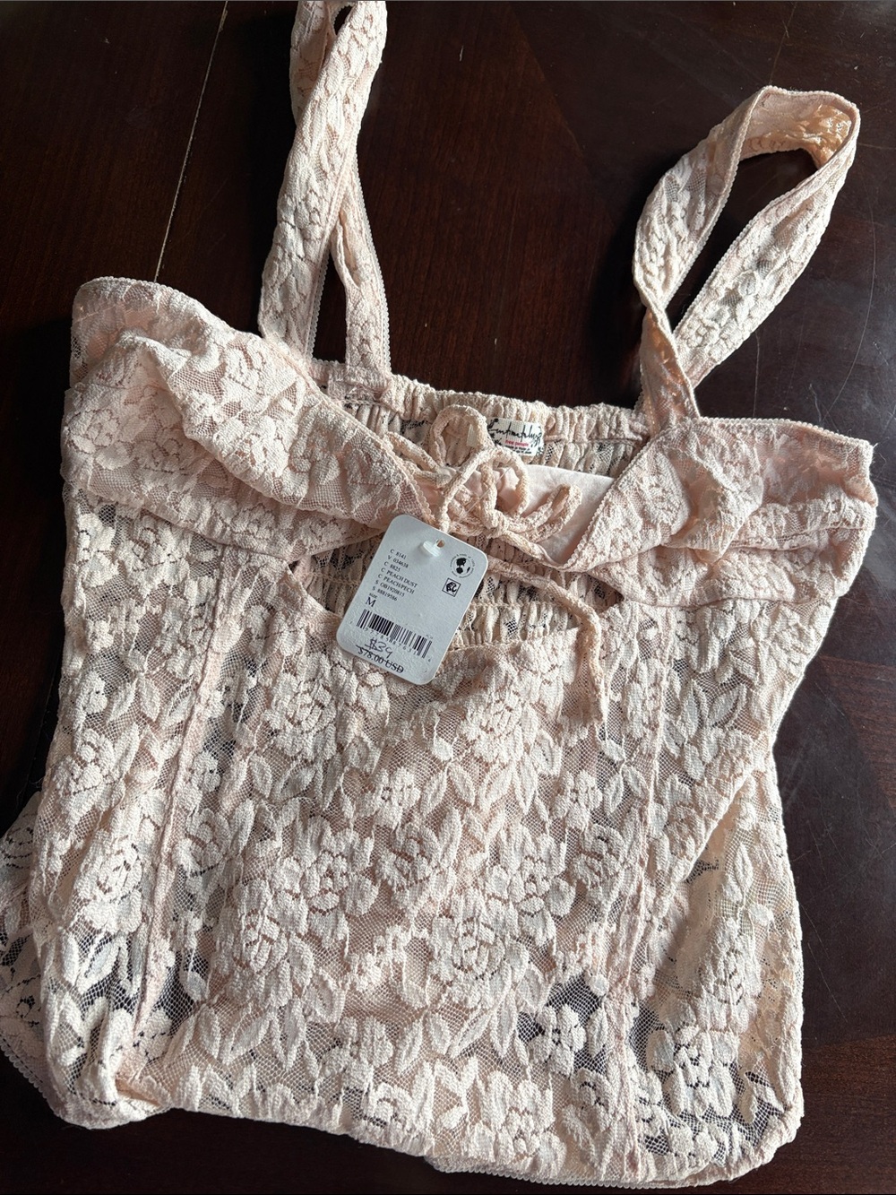 Free people Intimately 💖 Blush Lace Camisole bodysuit - Picture 3 of 6